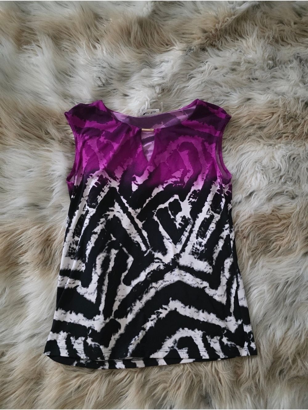 Calvin Klein Purple Magenta Patterned Top